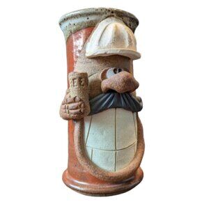 Robert Eakin Studio Pottery Face Stein | Construction Worker | Handcrafted